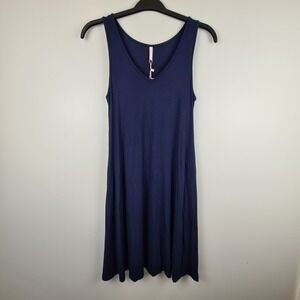 BISHUIGE Women's Summer Tank Dress  Beach Cover Up Size S Casual Sleeveless Navy